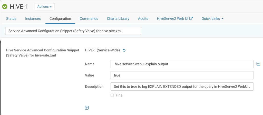 Configuring the Service Advanced Configuration Snippet (Safety Valve)